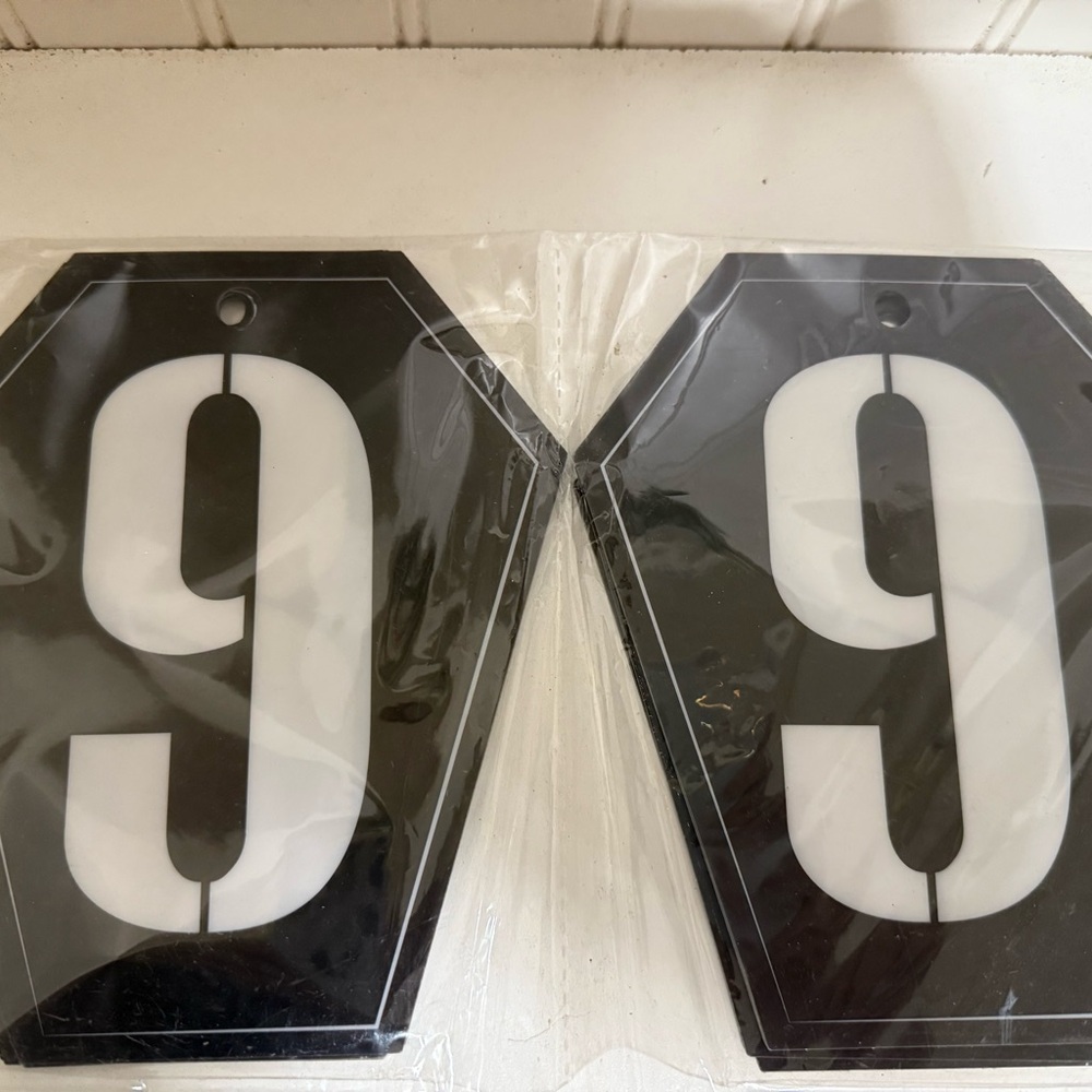 Countdown to Halloween numbers Black and White 7 1/2” x 6” new hole for hanging